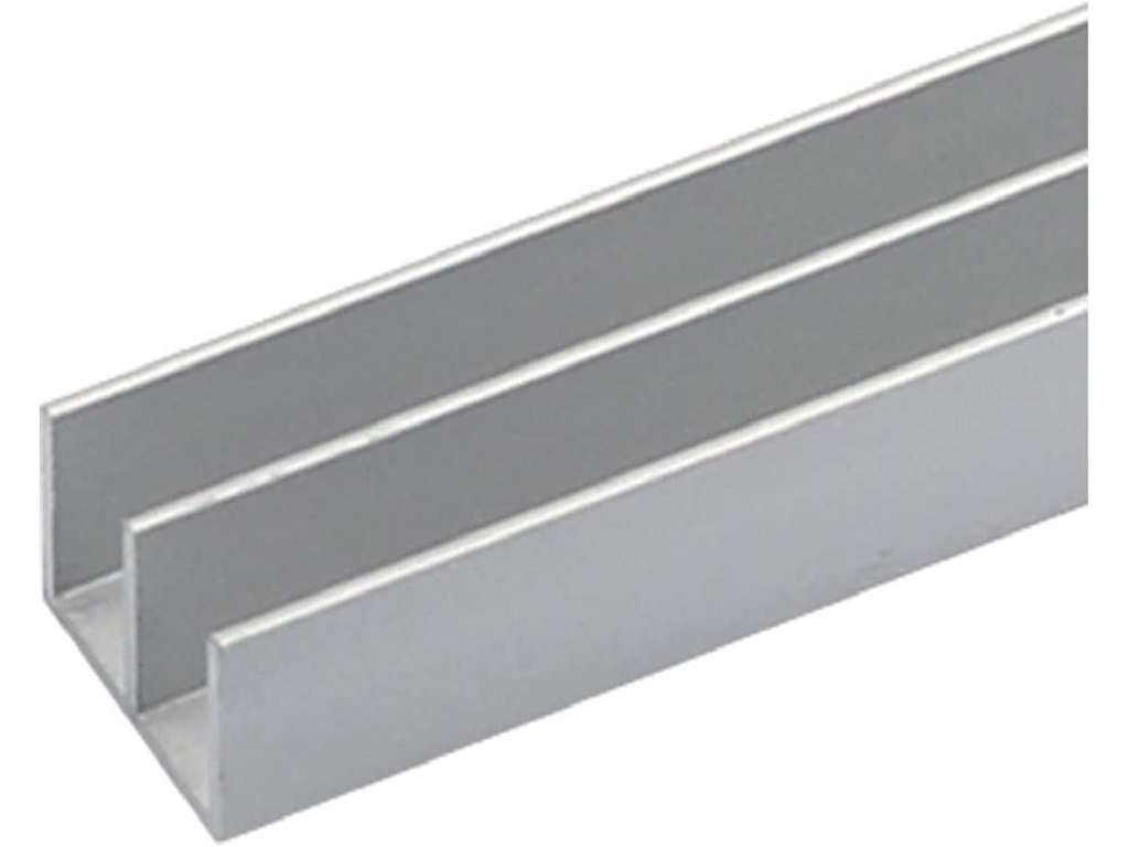 alg-doppia u.png Profilo Doppia U cm.200 Alluminio Anodizzato Argento Opaco Varie Misure | AL.GO - immagine 1